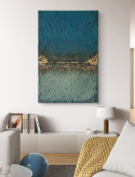 Obraz abstrakcyjny strukturalny 40x60 cm "Morska Elegancja"