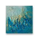 Obraz abstrakcyjny strukturalny ze spękaniami 30x30 cm "Oceaniczny szept"