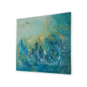 Obraz abstrakcyjny strukturalny ze spękaniami 30x30 cm "Oceaniczny szept"